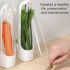 2pcs Herb Keeper for Refrigerator,Cilantro Container for Fridge,Fresh Herbs Keeper