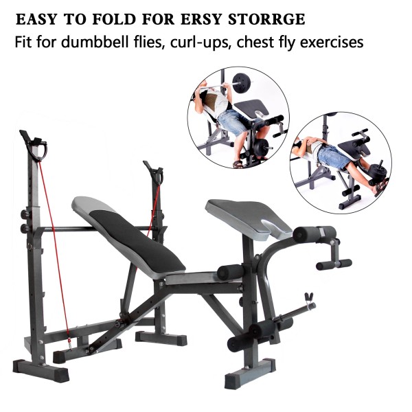 VIPIH Full Body Workout Adjustable Weight Bench Folding Bench Press