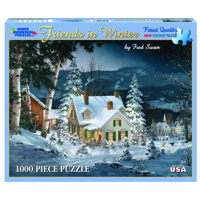 White Mountain Puzzles Friends in Winter - 1000 Piece Jigsaw