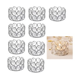 Juego de 10 portavelas de cristal plateado para velas de té, utilizado para decoración de centros de mesa en bodas y fiestas familiares, portavelas para centros de mesa de comedor, lámparas modernas