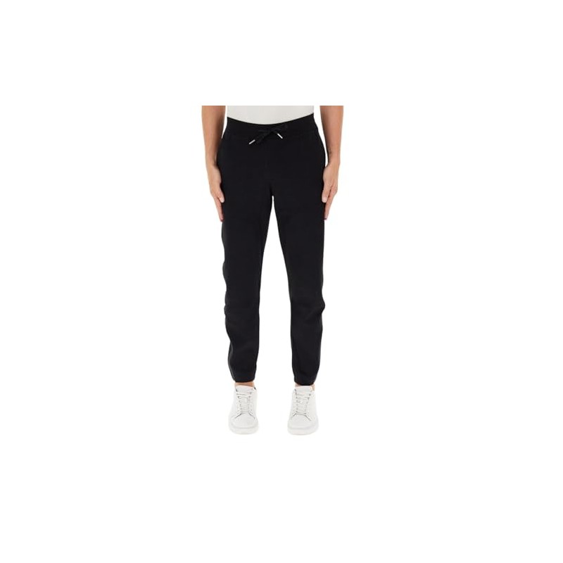 Armani Exchange Men's The Grid, Sustainable, Logo Tape Sweatpants, black