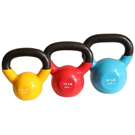 Ader Vinyl Kettlebell Set- 8, 12, 18 Lb