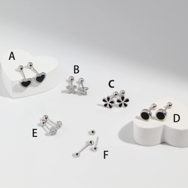 Meissa Sterling Silver Stud Earrings for Women Sterling Silver Screw Back Earrings Cute Safety Back Studs Hypoallergenic Earrings for Piercings (J)