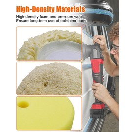 AUGREX 7" Polishing and Finishing Pad Kit Replace 49-36-2783 49-36-2784 49-36-2785, Fit for Milwaukee M18 Polisher 2738, 7 inch