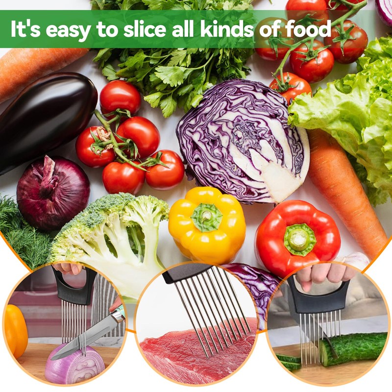 Upgraded Onion Holder for Slicing, New Stainless Steel Onion Slice