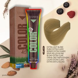 Natural Organic Hair Color Dye PERMANENT by Salerm Biokera (25 mins) (9: Extra Light Blond)