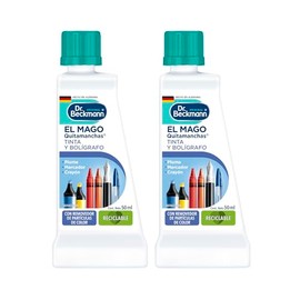 Dr. Beckmann, El Mago Quitamanchas Tinta y Bolígrafo, Elimina Manchas de Crayón, Marcador, Pluma, Licor, Calidad Alemana, 2 Botellas de 50 ml