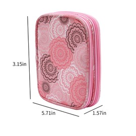 JOZEA Crochet Hooks Case, Empty Zipper Storage Organizer Bag with Web Pockets for Various Crochet Needles, Knitting Accessories, Crochet Hook Kit Tools (Pink)