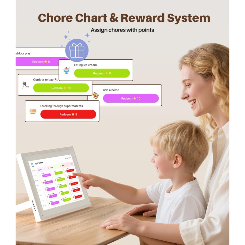 Digital Calendar Chore Chart –Touchscreen Interactive Digital Planner Display- Wifi