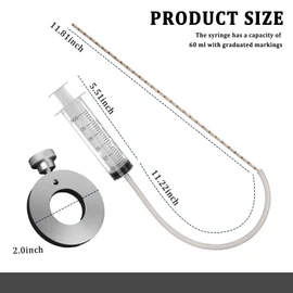 Motorcycle Fork Oil Level Tool,High Precision Motorcycle Fork Oil Kit to Add or Remove Oils,Professional Motorcycles Forks Tool Kit with 60ml Syringe,Adjustable Ring,Hose,Clamps