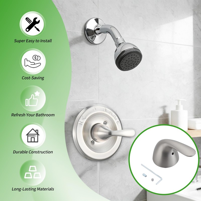 gcbcrit RP48717 Shower Handle Replacement, Metal Lever Handle Kit