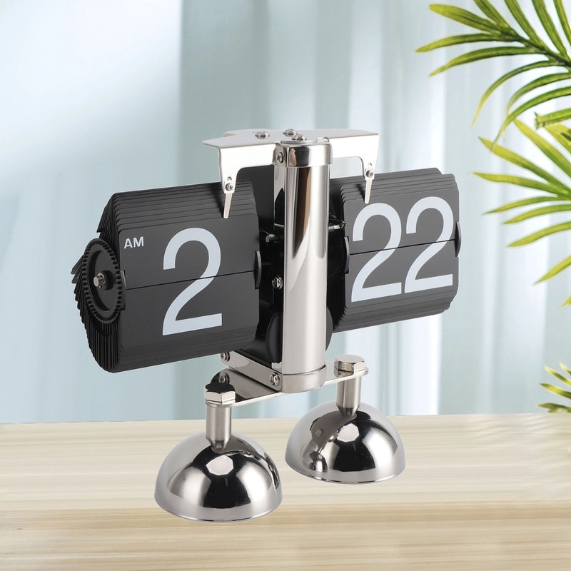 Retro Digital Flip Down Clock Flip Desk Clock Mechanical Battery