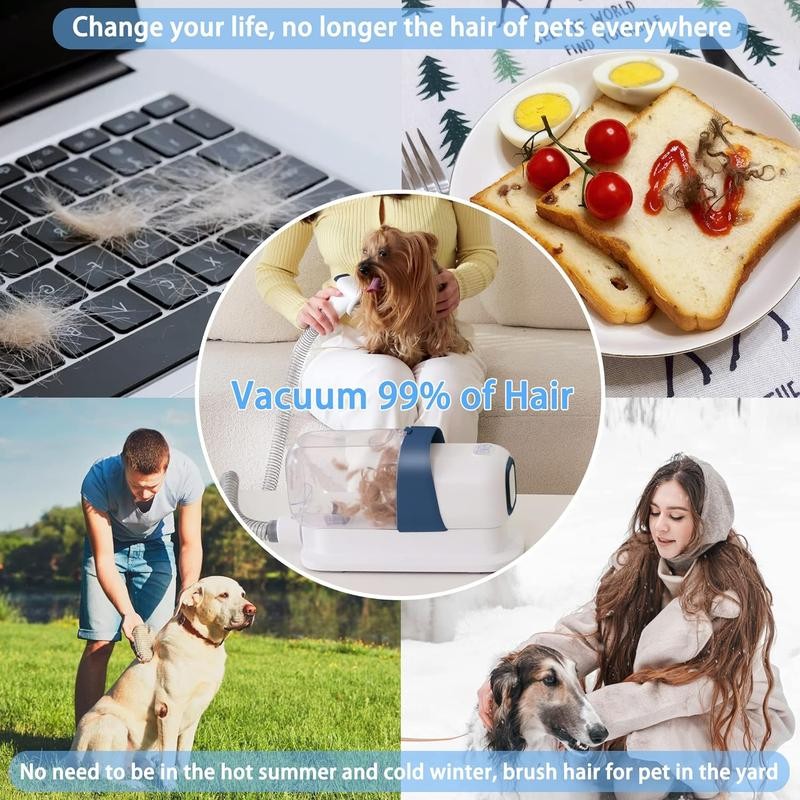 LMVVC Multi-Suction Pet Grooming Kit, 2.3L, with Pet Grooming Tools