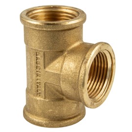 tecuro T-piece on all sides internal thread Rp 1/2 inch, MS blank CW617N, according to drinking water regulation 50930-6, according to standard ISO 7/1, hot-pressed