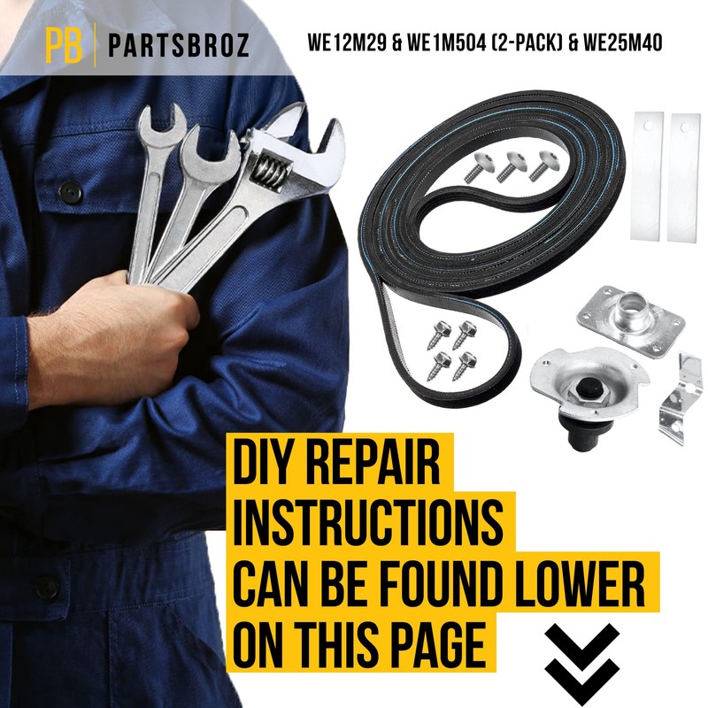 PartsBroz WE03X29897 WE12M29 Dryer Belt & Drum Bearing WE25M40 &