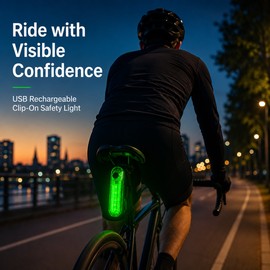 Rechargeable LED Warning Light with 4 Lighting Modes – Type-C Bicycle, Kayak & Boat Signal Light in Red, Green & White
