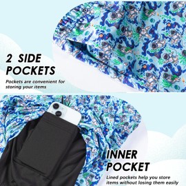 FT FENTENG - Traje de baño para niños con forro de compresión, pantalones cortos elásticos de secado rápido 2 en 1 pantalones cortos de playa, Espacio oceánico, X-Large