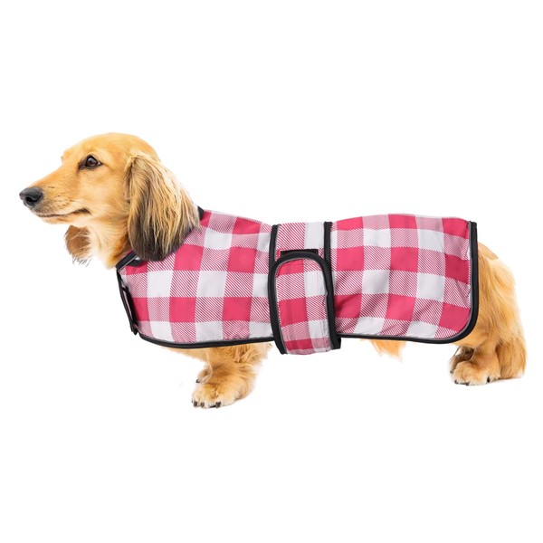 Geyecete Dog Raincoat, Adjustable Waterproof Dog Jacket for Dachshund, Raincoat