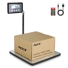 ACCT Shipping Scale, 400lb/1oz, Digital Postal Scale with Hold/auto-Off/Tare Function, Mail Scale for Packages/Pets/Luggage/Office, Heavy Duty Scale, Batteries & USB Cable Included