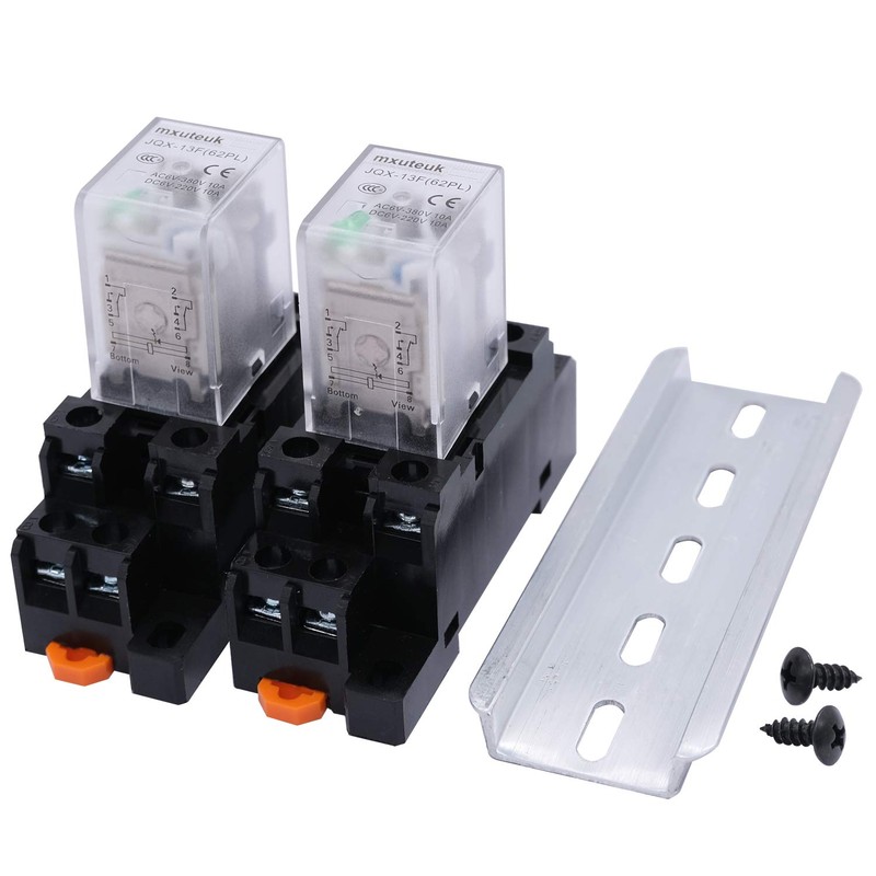 mxuteuk 2pcs JQX-13FL DC 12V Coil 8 Pin 10A DPDT