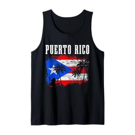 Puerto Rico Frog Vintage Puerto Rican Flag Pride Tank Top