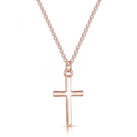 Philip Jones Rose Gold Plated Cross Necklace