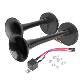 Car Electric Horn Kit, 12 Volt Loud Dual Horns, 130db Universal Horn for Trains, Construction Vehicles, Trucks, Boats, Pickup Trucks and Heavy Equipment