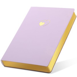 CAGIE Lined Journal Notebook for Women and Girls 256 Pages Cute Diary with Heart-Shaped Leather Journals for Writing A5 Soft Cover Notebooks for Work School (Purple2, A5)