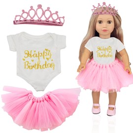 Clothing Doll Clothes Outfits for Baby Dolls, Clothing Outfits for Baby Dolls, Skirt Romper Headband for 43 cm, Doll Accessories for Baby Dolls 35-45 cm, Doll Clothes Gifts for Girls Boys