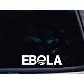 Ebola - 8" x 2" die Cut Vinyl Decal for Windows, Cars, Trucks, Tool Boxes, laptops, MacBook - virtually Any Hard, Smooth Surface
