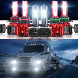 CHUSYYRAY For Freightliner M2 106 2011-17 LED Headlight Fog Lights Bulbs