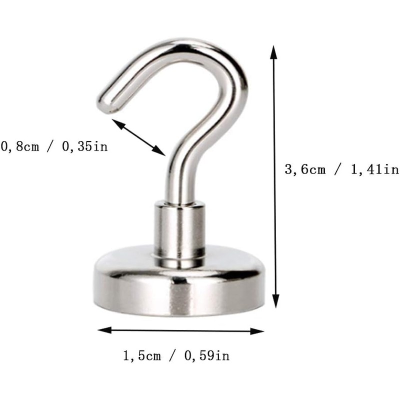SZKKQKJ Magnetic Hooks, 8 Magnetic Hooks, Super Strong Magnets with