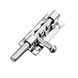 4 Inch Door Bolt Lock Stainless Steel Door Latch Barrel Sliding Lock Silver Solid Door Lock Bolts for Bathroom Bedroom Garden Shed Doors