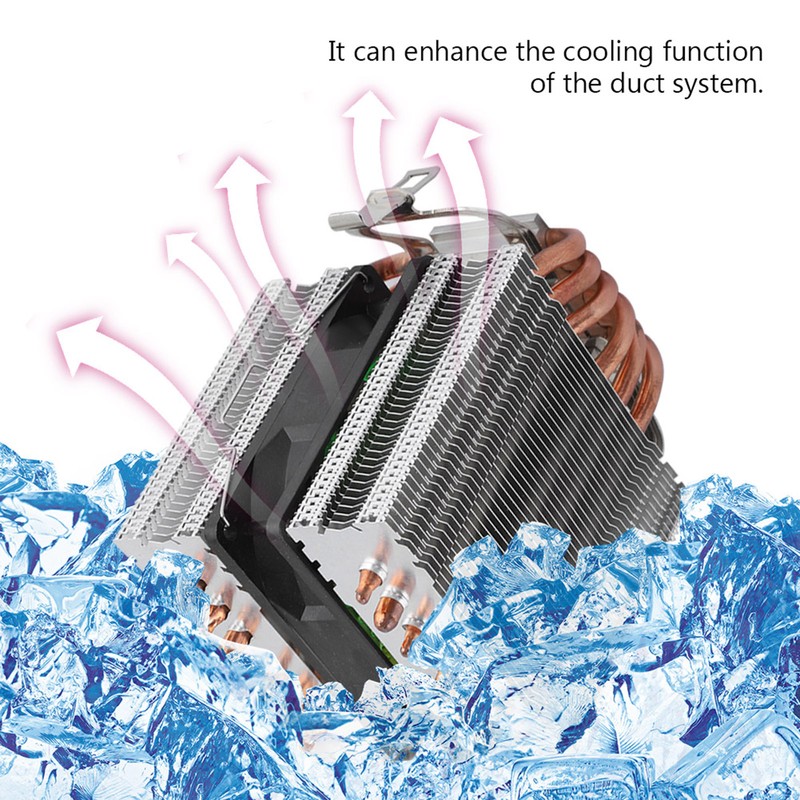 Computer CPU Fans Cooler Heat Sink 6 Heatpipe For Intel