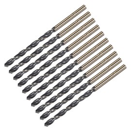 uxcell Straight Shank Twist Drill Bits 3.5mm High Speed Steel 4341 with 3.5mm Shank 10 Pcs for Stainless Steel Alloy Metal Plastic Wood