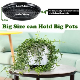 30 Pack 14 Inch Plant Saucer Plant Trays for Pots Plant Saucers for Indoors Plastic Water Catcher Tray Plant Drip Trays for Pots Plant Drainage Tray for Indoors Outdoors