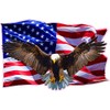 Soaring Bald Eagle American Flag Wall Decor Decal X Large