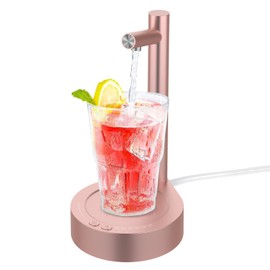 Desktop Water Dispenser for 5 Gallon Bottle, Mottinhill Portable Tabletop Electric Rechargeable Water Dispensers for 1-5 Gallon Jug for Home, Office, Camping, Outdoor, (Rose Gold) Easy to Use