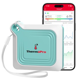 ThermoPro Bluetooth Room Indoor Thermometer, Temperature and Humidity Monitor, 260FT Remote App Control Bluetooth Temperature Sensor, 2-Year Data Storage Export for Greenhouse Room Home RV, Green