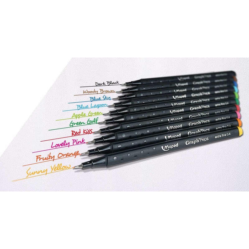 Maped 33 Piece Colouring Set (Includes Brush Felt Tips, Fineliner