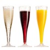 100 Plastic Champagne Flutes - 5 Oz Disposable Clear Champagne