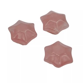 PremiumBead Carved Rose Quartz 6-Point Star Beads | 16x9mm | 3 Beads |