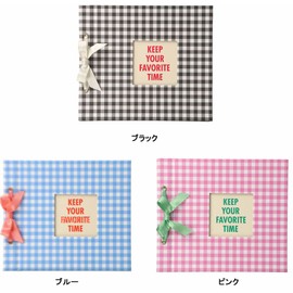 SCAL01-BK Scrap Mount Album Gingham Check Decora Black