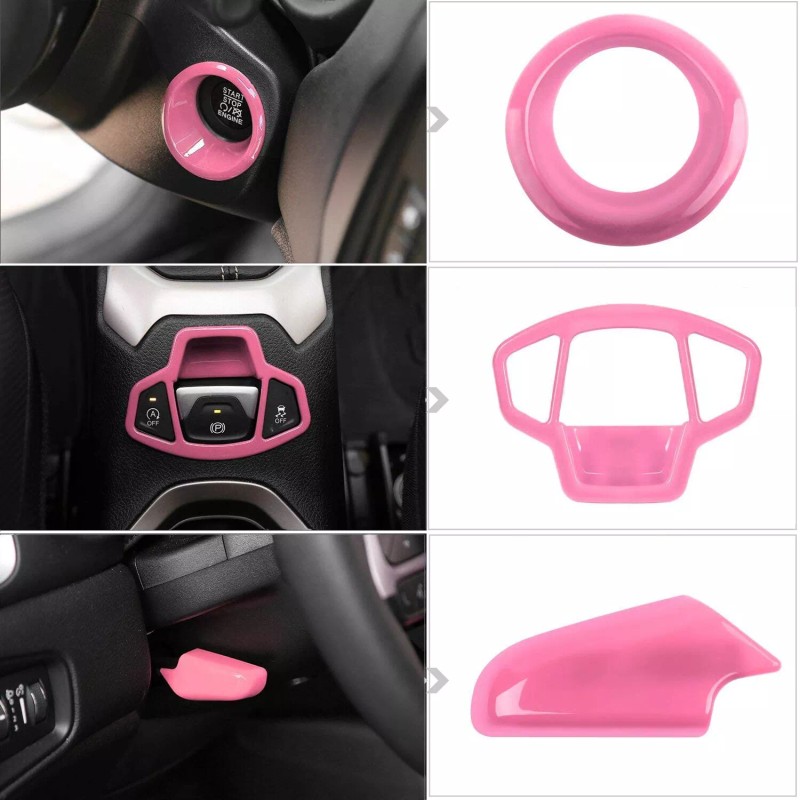Yoursme 31PCS Car Interior Accessories Cover Trim Kit Pink for