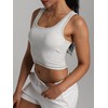 Danysu Women Cotton Rib Tank Top with Built in Bra