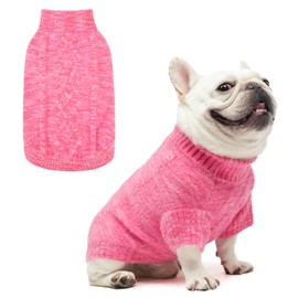 KOOLTAIL Dog Sweater, Fuzzy Thick Super Soft Warm Dog Winter Sweater Turtleneck Pullover for Cold Weather, Knitted Fleece Pet Fall Clothes Coats for Small Medium Large Dogs Puppy Girls Boys Pink ML