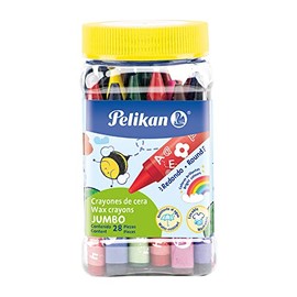 Pelikan 50700028 Crayones Jumbo Redondos Bote con 28 pzs, Multicolor