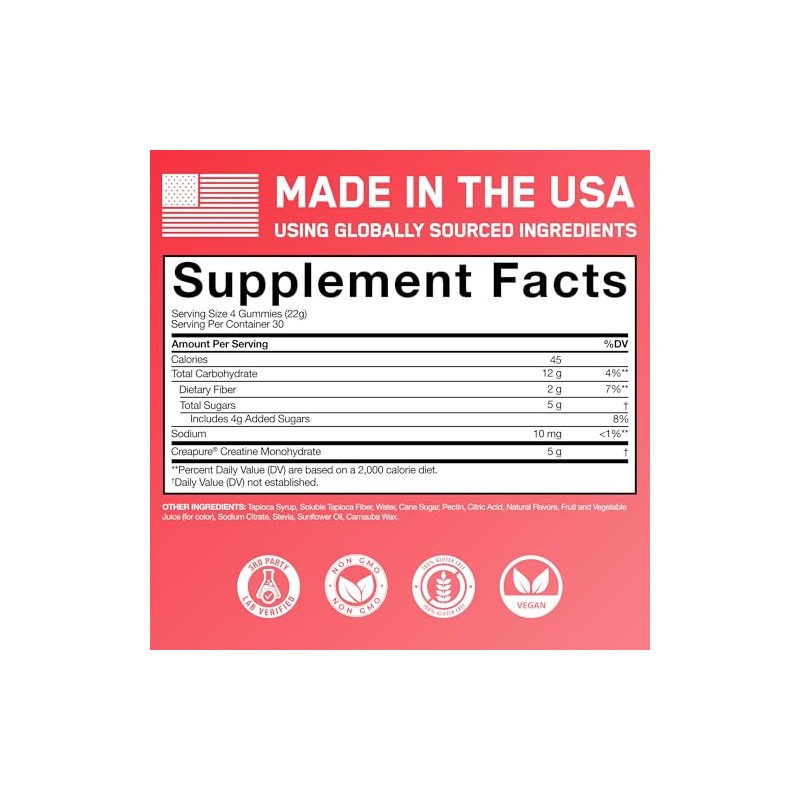 SteelFit Creatine Gummies (Creapure) 120 pack Juicy Watermelon