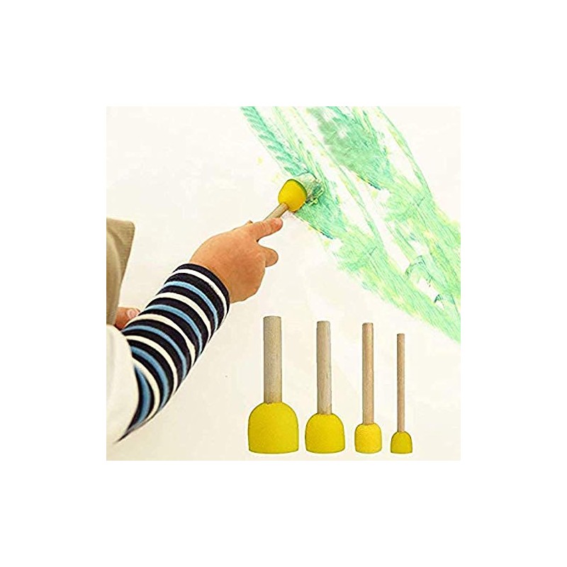 Tuperoymse 60 Pieces of Round Paint Foam Sponge Brush Set