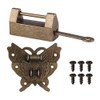 Antique Chinese Locks with Key & Latch Hasp Set, Vintage